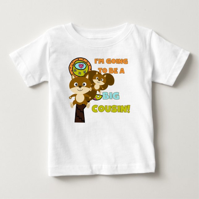 T-shirt Pour Bébé L'écureuil futur Big Cousin (Devant)