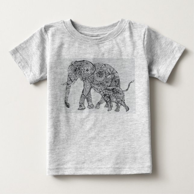 T-shirt Pour Bébé l'éléphant sont le meilleur ! ! (Devant)
