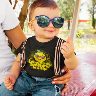 T-shirt Pour Bébé Léonade Soleil Jouant Dans Un Sip Baby Citron Tee