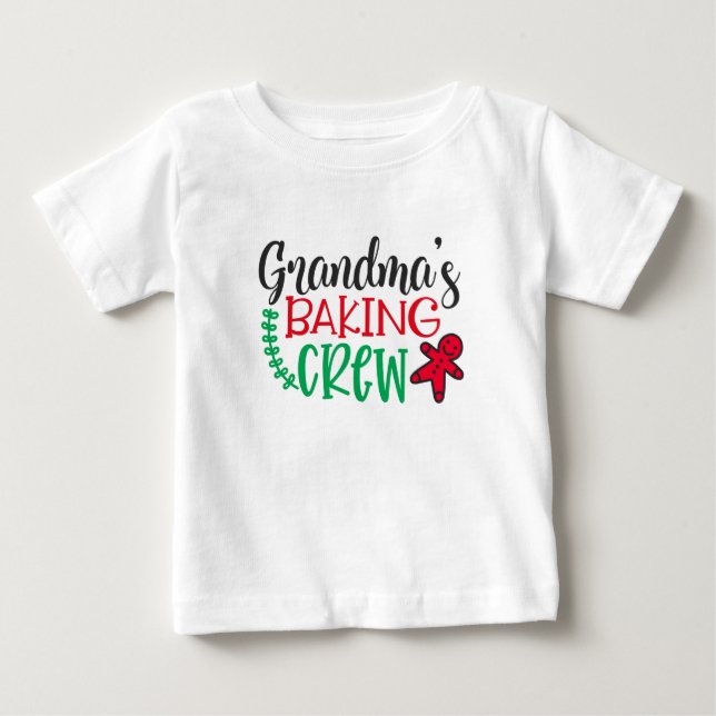 T-shirt Pour Bébé L'équipe de boulangers de Grand-mère (Devant)