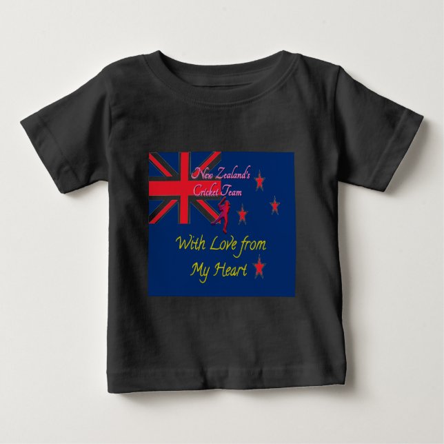 T-shirt Pour Bébé L'équipe de cricket néo-zélandaise : L'amour de mo (Devant)