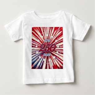 T-shirt Pour Bébé Les 250 ans d'Amérique 1776-2026 Feux d'artifice R