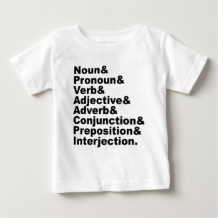T-shirt Pour Bébé Les 8 parties de la parole en langue anglaise