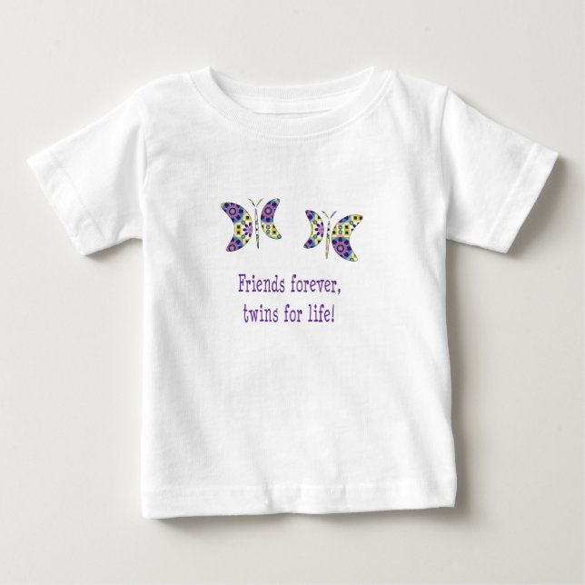 T-shirt Pour Bébé Les Amis Pour Toujours Jumeaux Pour La Vie (Devant)