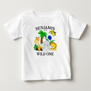 T-shirt Pour Bébé Les Animaux de Safari pour le Premier Anniversaire
