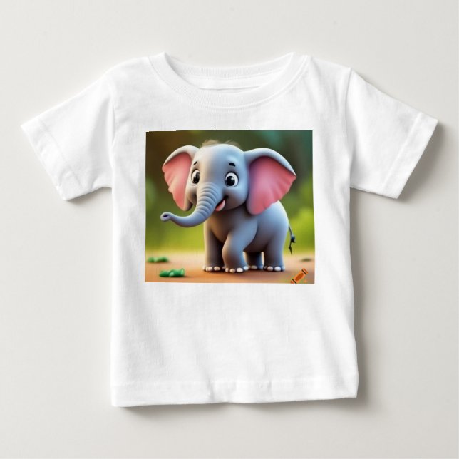 T-shirt Pour Bébé Les antiquités de l’éléphant espiègle" (Devant)