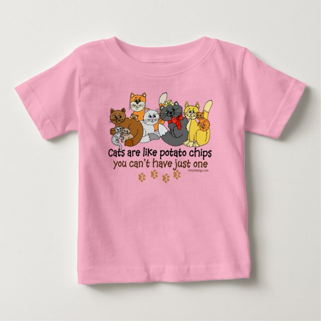 T-shirt Pour Bébé Les chats sont comme des chips (Devant)