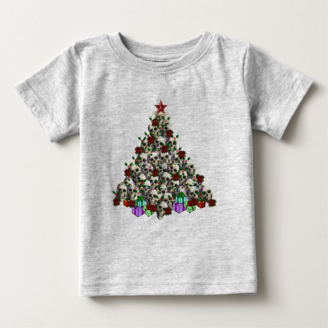 T-shirt Pour Bébé Les crânes de Noël (Devant)