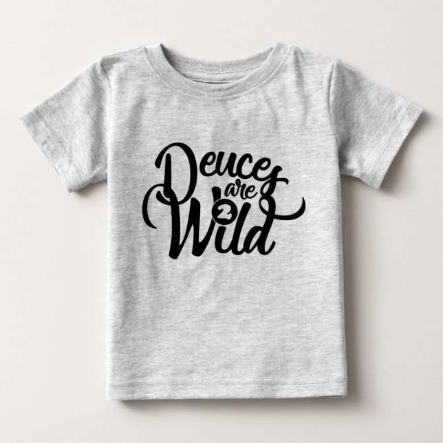 T-shirt Pour Bébé les deux sont pièce en t sauvage d'anniversaire (Devant)