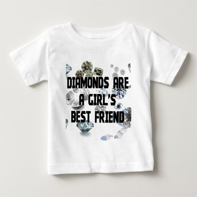 T-shirt Pour Bébé Les diamants sont le meilleur ami d'une fille (Devant)