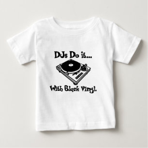 T-shirt Pour Bébé Les DJs le font... avec du vinyle noir.