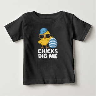 T-shirt Pour Bébé Les filles me kiffent Pâques drôle chasse aux œufs