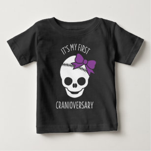 T-shirt Pour Bébé Les filles premier crâne cranioversaire avec bébé 