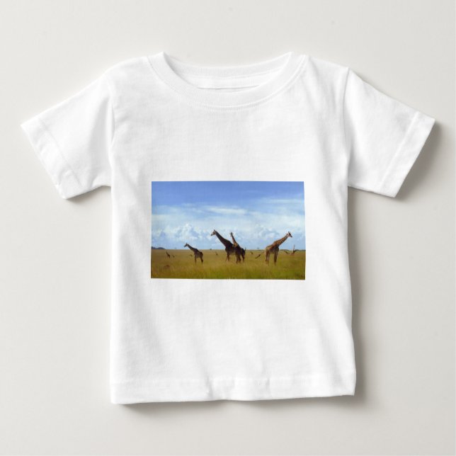 T-shirt Pour Bébé Les Giraffes du Parc National de Nairobi (Devant)