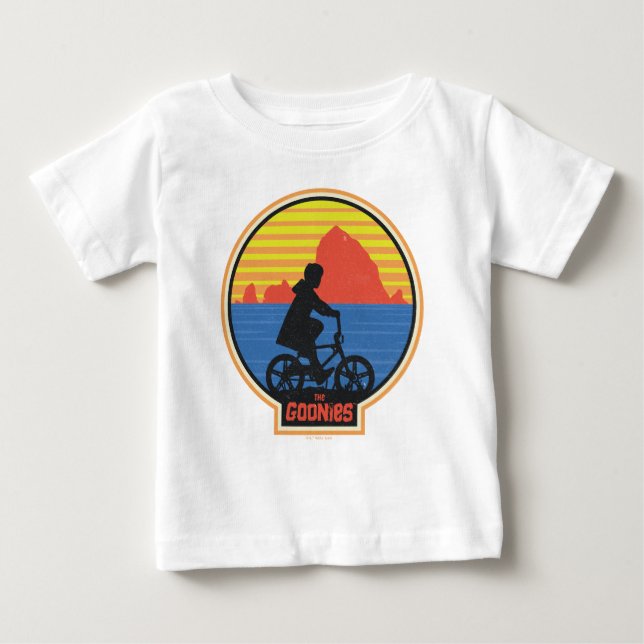 T-shirt Pour Bébé Les Goonies Retro Mikey équitation Vélo Graphique (Devant)