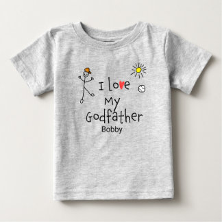 T-shirt Pour Bébé Les mignons garçons J'aime Mon Parrain Bébé Tee