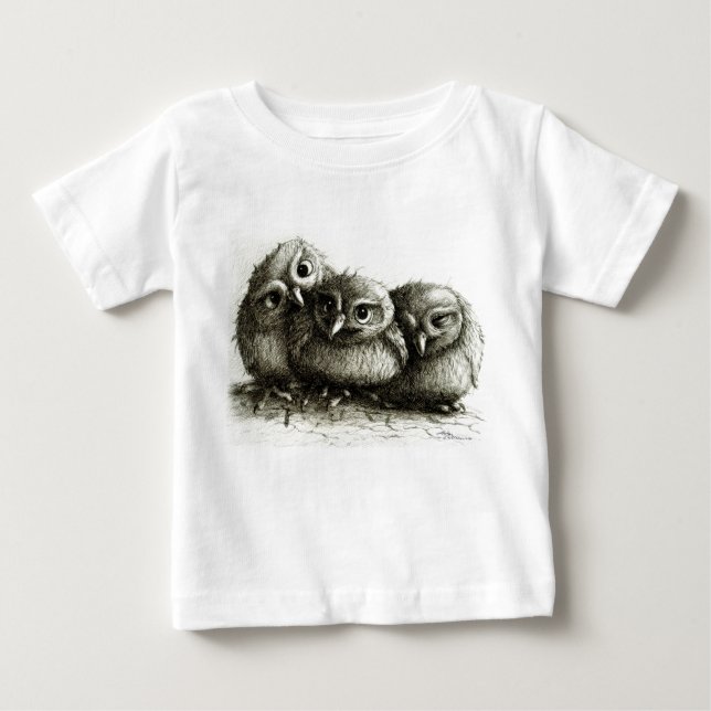T-shirt Pour Bébé Les Owls (Devant)