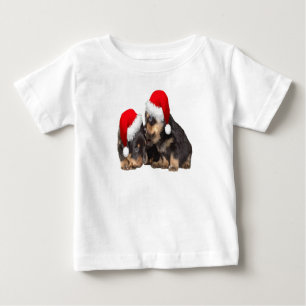 T-shirt Pour Bébé Les Rottweilers de Noël portent des Casquettes de 