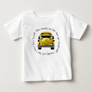 T-shirt Pour Bébé Les roues d'autobus scolaire vont autour de la