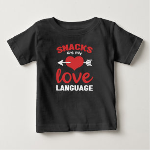 T-shirt Pour Bébé Les Snacks Sont Ma Langue D'Amour, Les Amateurs De