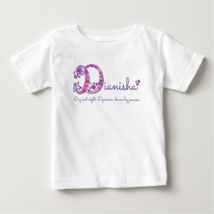 T-shirt Pour Bébé Lettre Dianisha D nom d'art signifiant violet rose