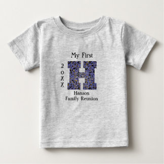 T-shirt Pour Bébé Lettre mosaïque H Nom Monogramme