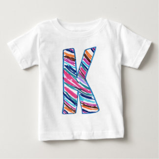 T-shirt Pour Bébé Lettre multicolore colorée K comme dans Kay