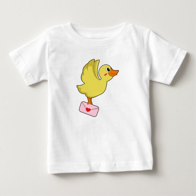 T-SHIRT POUR BÉBÉ LETTRE PORTEFEUILLE DE CANARD (Devant)