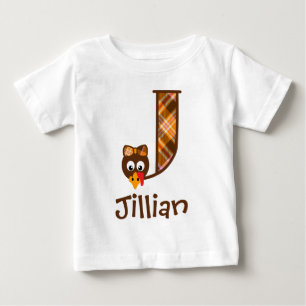 T-shirt Pour Bébé Lettre supérieure J de thanksgiving de la Turquie