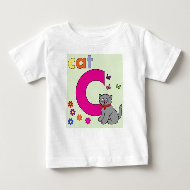 T-SHIRT POUR BÉBÉ LETTRE TARABLE CHAT C (Devant)