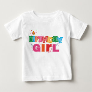 T-shirt Pour Bébé Lettres de fille d'anniversaire