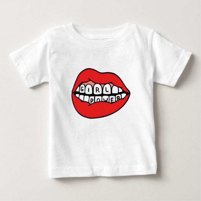 T-shirt Pour Bébé Lèvres électriques pour filles (Devant)