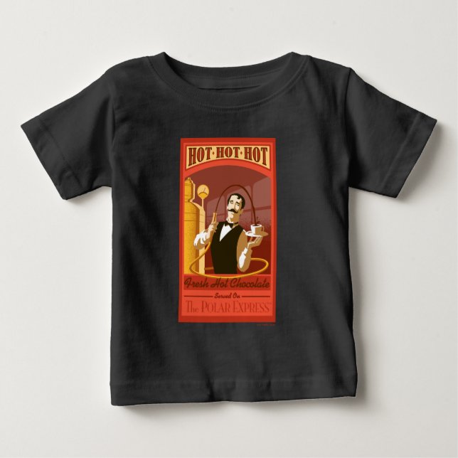 T-shirt Pour Bébé L'Express polaire | Chocolat chaud Vintage Art (Devant)
