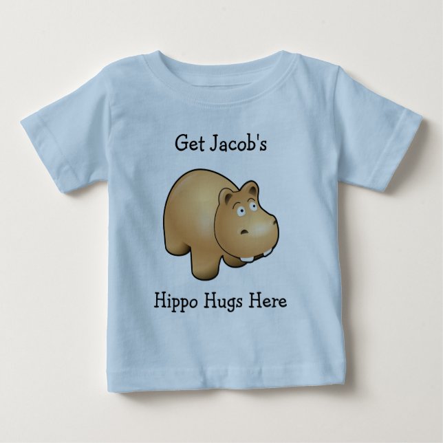 T-shirt Pour Bébé L'hippopotame personnel étreint la pièce en t de (Devant)