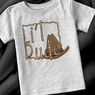 T-shirt Pour Bébé Li l Dude Little Western Casquette Cowboy