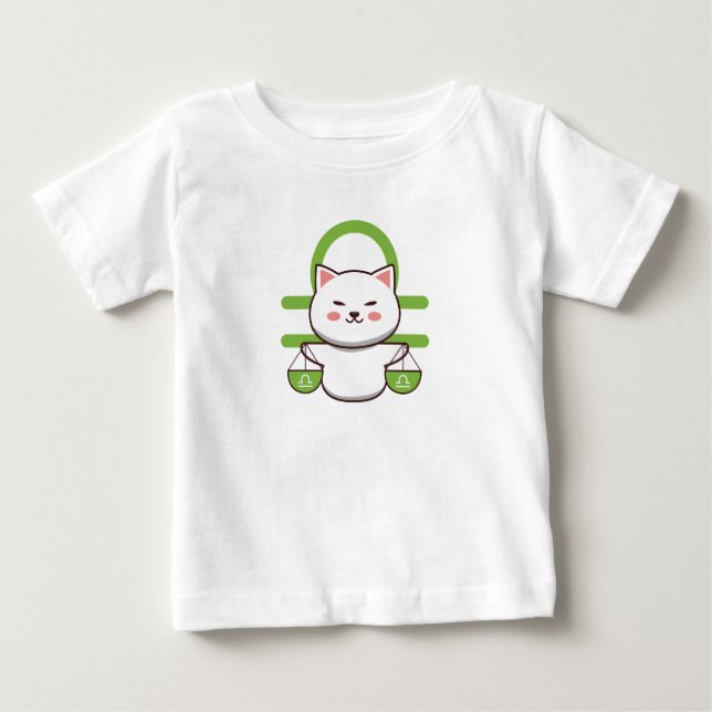 T-shirt Pour Bébé Libra Zodiac Chat (Devant)