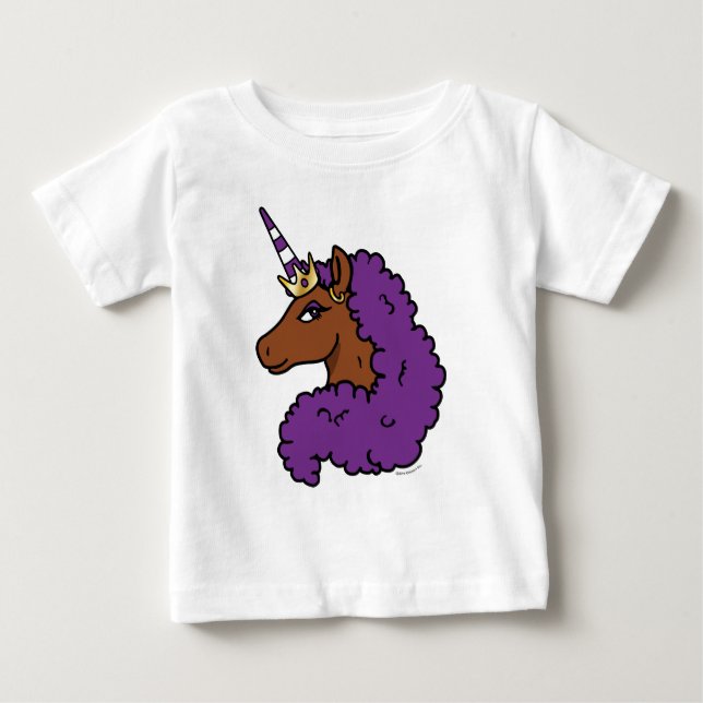 T-shirt Pour Bébé Licorne Afro Violette (Devant)