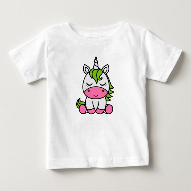 T-shirt Pour Bébé Licorne de petites filles (Devant)