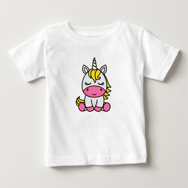 T-shirt Pour Bébé Licorne de petites filles (Devant)