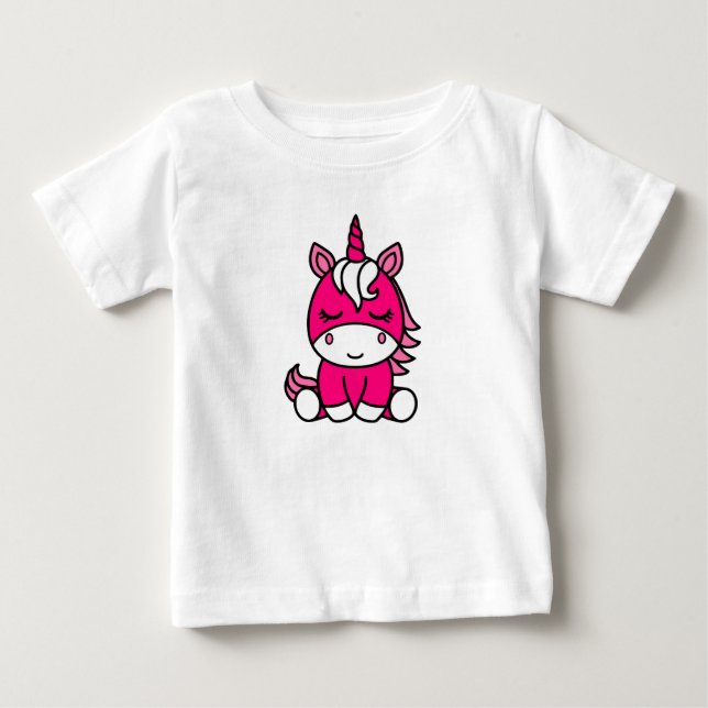T-shirt Pour Bébé Licorne de petites filles (Devant)