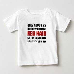 T-shirt Pour Bébé Licorne majestueuse de cheveux rouges