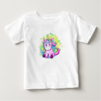licorne rose de dessin animé