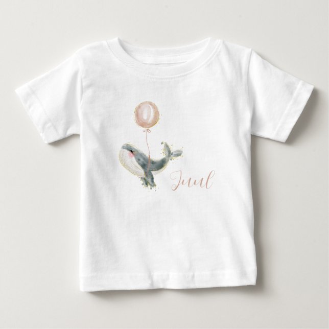 T-shirt Pour Bébé Liege dauphin avec ballon rose (Devant)