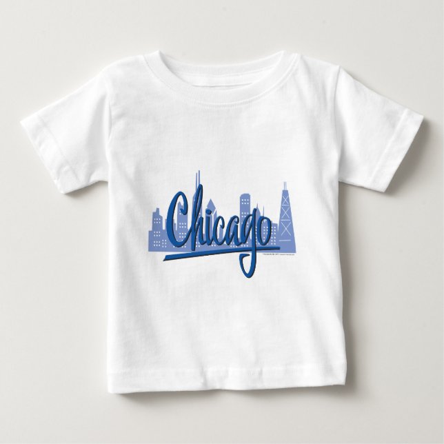 T-shirt Pour Bébé Ligne Skyline de Chicago Windy City (Devant)