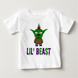 T-shirt Pour Bébé Lil' Beast Goblin pourpre et vert goutte Police T