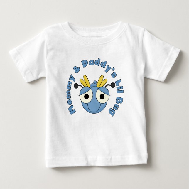 T-shirt Pour Bébé Lil Bug de maman et papa (Devant)
