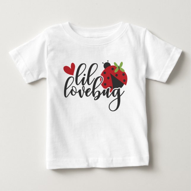 T-SHIRT POUR BÉBÉ LIL LOVEBUG AVEC LADYBUG NOIR ET ROUGE (Devant)