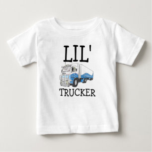 T-shirt Pour Bébé "Lil' Trucker" jeu de mots mignon gros camion