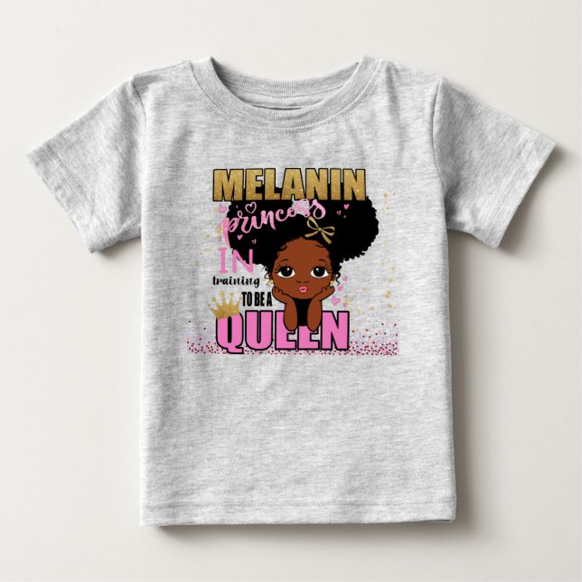 T-shirt Pour Bébé Lilibet - Melanin Princess Training Queen (Devant)