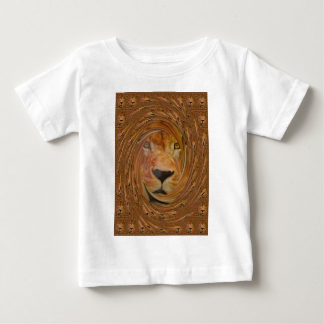 T-shirt Pour Bébé Lion Abstrait Safari Art (Devant)